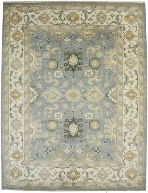 Gray Floral 9X12 Oushak Chobi Oriental Rug