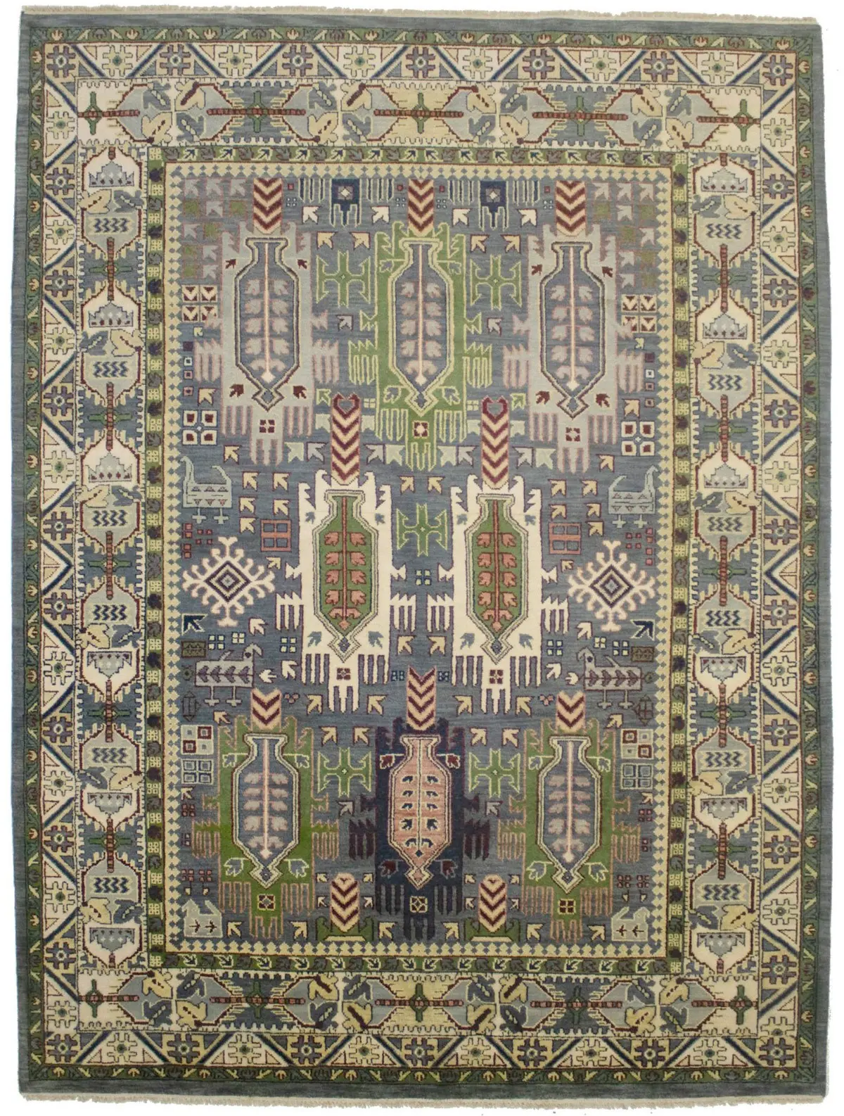 Gray Geometric 9X12 Modern Oriental Rug