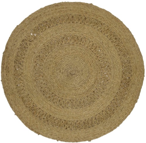 Reversible Braided Style 4X4 Jute Modern Round Rug