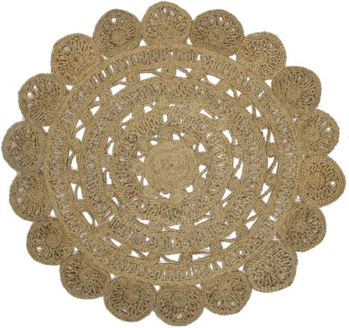 Reversible Braided Style 4X4 Jute Modern Round Rug