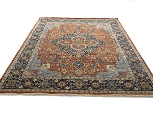 Rust Floral 8X10 Sarouk Goravan Heriz Oriental Rug