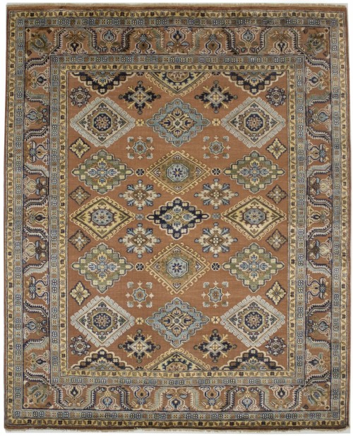 Rust Tribal Geometric 8X10 Indo-Karajeh Oriental Rug