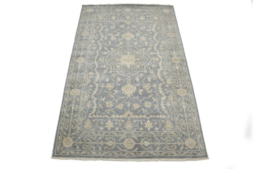 Muted Slate Floral 5x8 Modern Oriental Rug