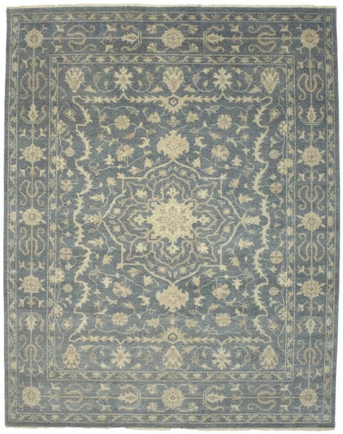 Slate Floral Transitional 8X10 Oriental Rug