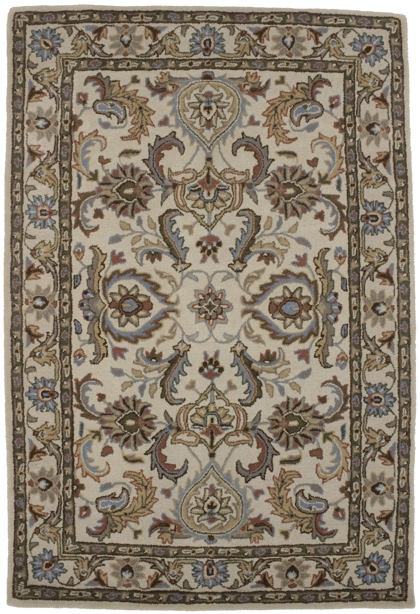 Traditional Cream 4X6 Agra Oriental Rug