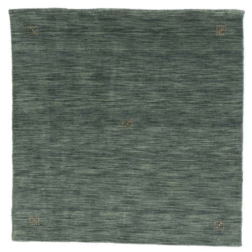 Solid Green 5X5 Oriental Modern Square Rug