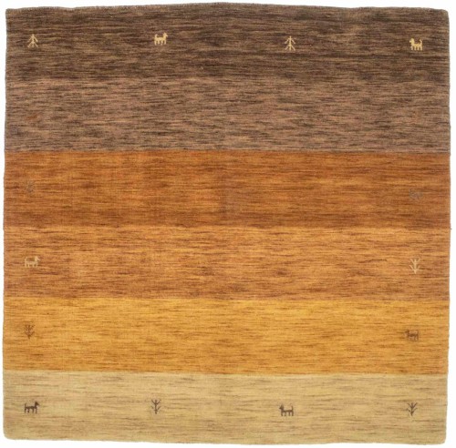 Multicolored Stripes 5X5 Oriental Modern Square Rug