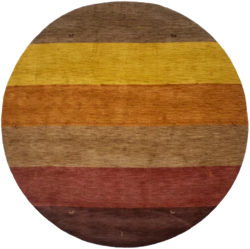 Multicolored Stripes 6X6 Oriental Modern Round Rug