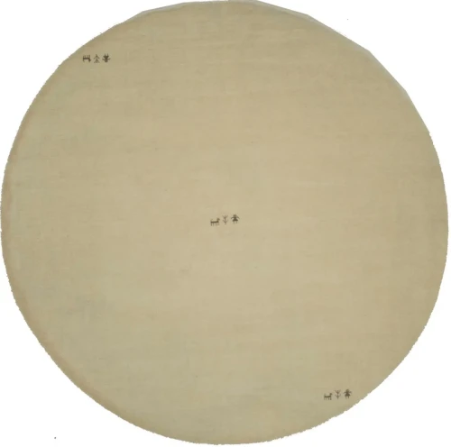 Solid Cream 8X8 Oriental Modern Round Rug