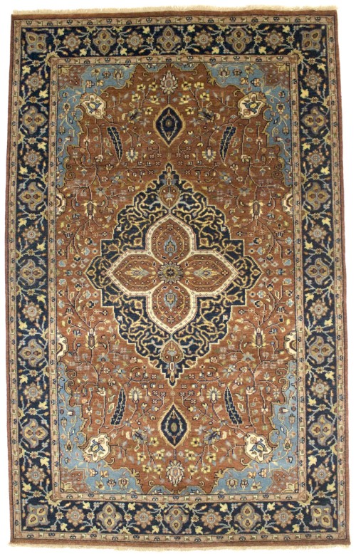 Rust Floral Sarouk 5X8 Goravan Heriz Oriental Rug