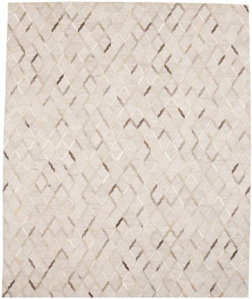 Silver Cowhide 8X10 Modern Leather Rug