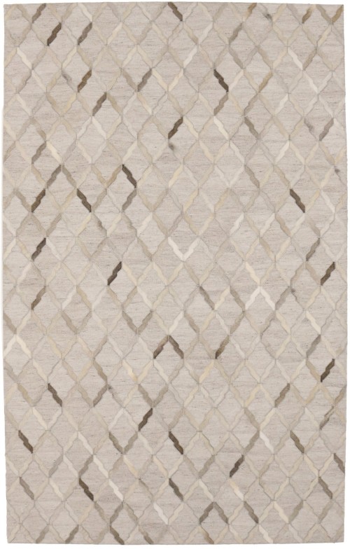 Silver Cowhide 5X8 Modern Leather Rug