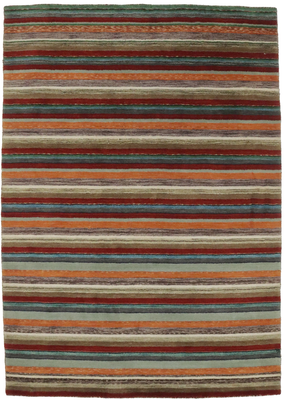 Multicolored Stripes Tribal 4'7X6'7 Lori Gabbeh Oriental Rug