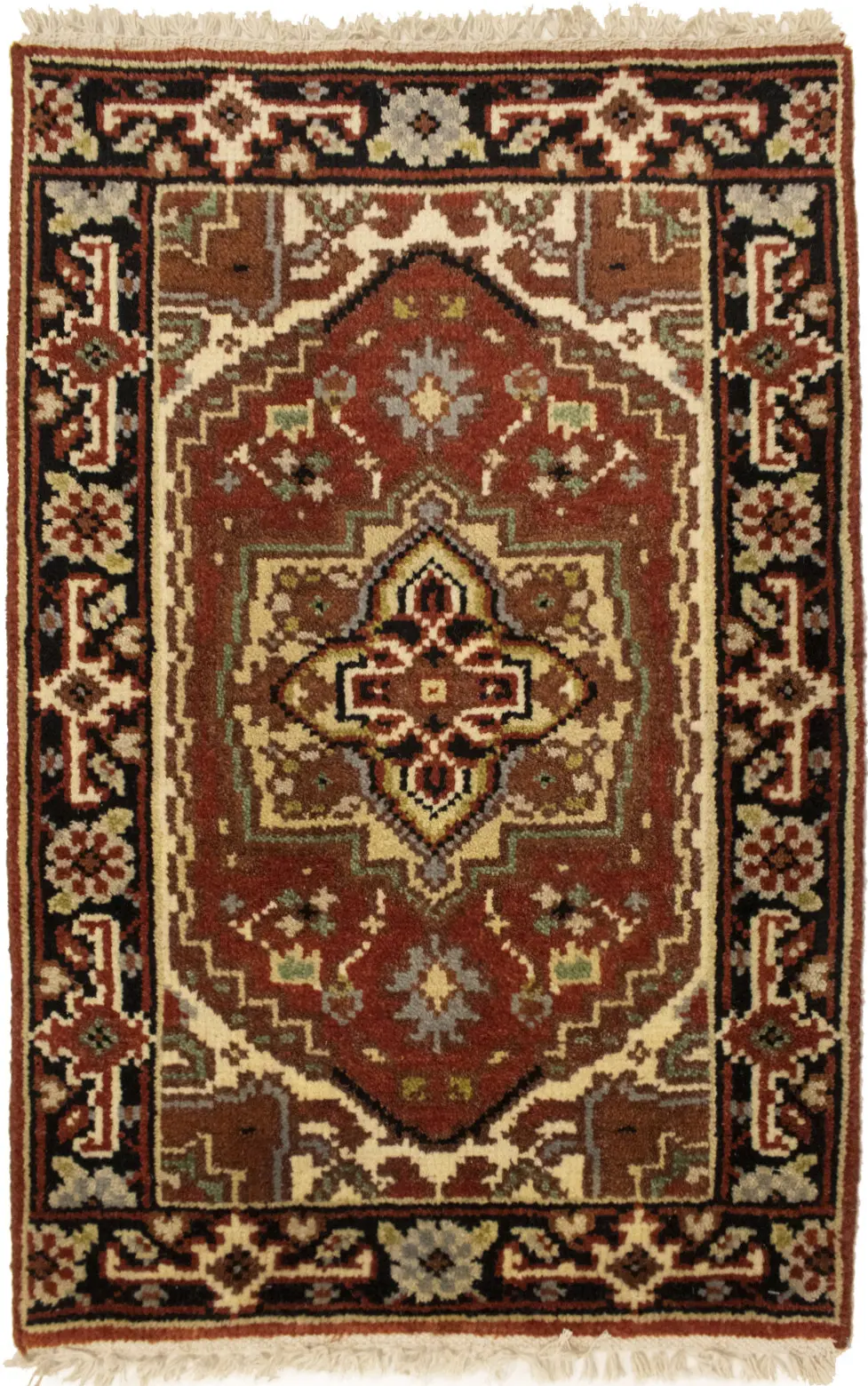 Rusty Red Tribal 2X3 Heriz Serapi Oriental Rug