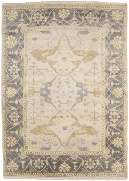 Cream Floral 10X14 Traditional Oushak Oriental Rug