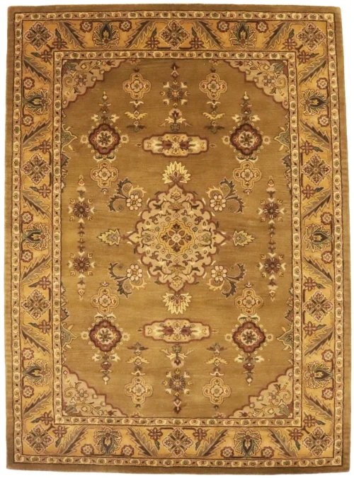 Dark Brown Floral Modern 8X11 Oriental Hand-Tufted Rug