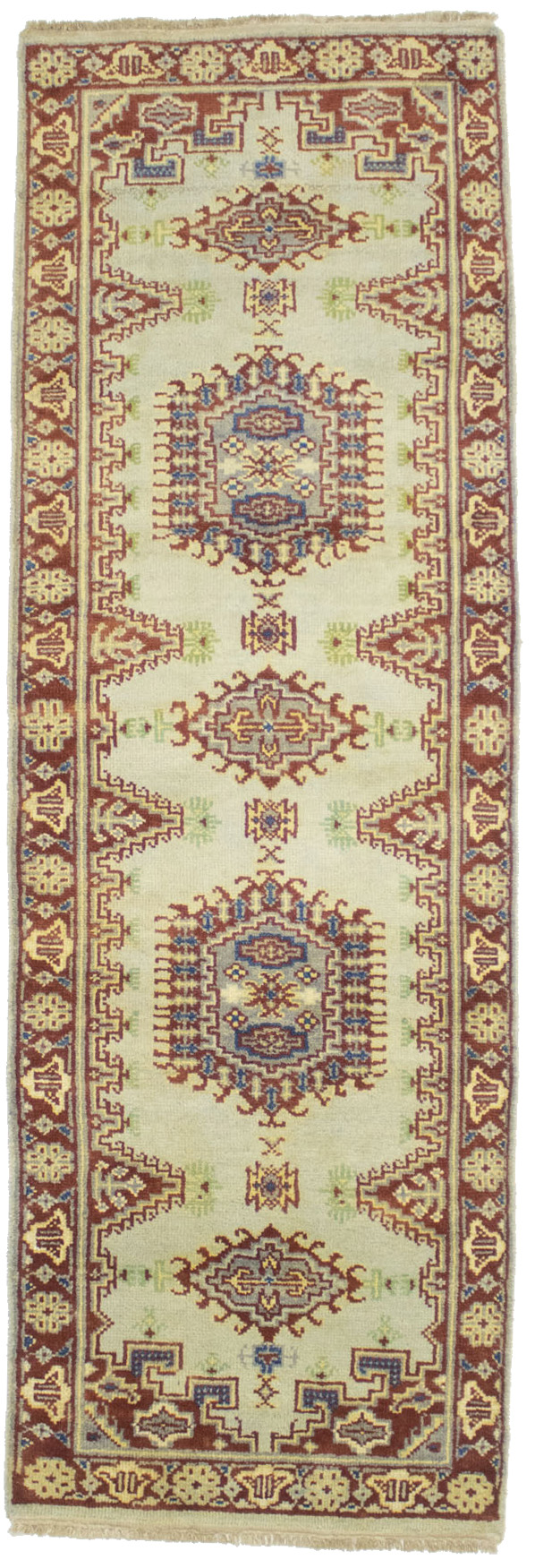 Cream Tribal 3X8 Indo-Viss Oriental Runner Rug