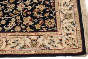 Dark Navy Floral 3X10 Indo-Nain Oriental Runner Rug
