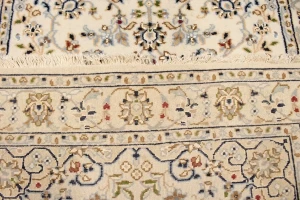 Cream Floral 3X12 Indo-Nain Oriental Runner Rug