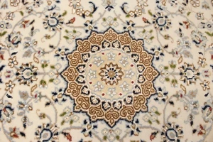 Cream Floral 3X12 Indo-Nain Oriental Runner Rug