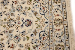 Cream Floral 3X12 Indo-Nain Oriental Runner Rug