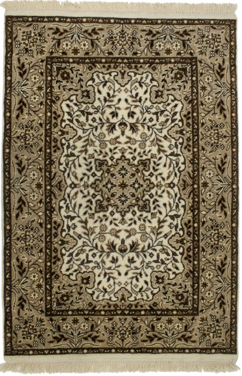 Cream Floral Kirman 3X4 Oriental Rug