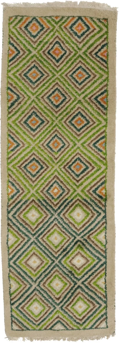 Beige & Green Tribal 2X6 Indo-Gabbeh Oriental Rug