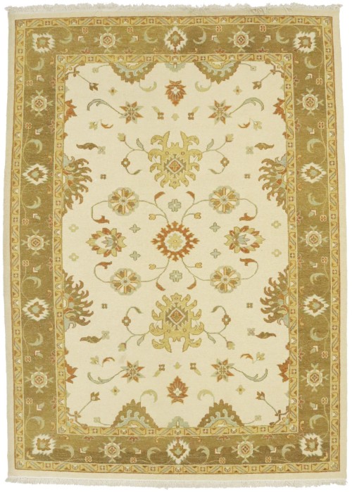 Cream Floral 6'8X9'4 Sumak Oriental Rug