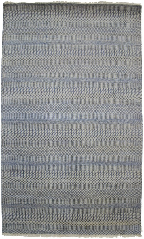 Blue & Ivory Grass Design 5X8'5 Modern Oriental Rug