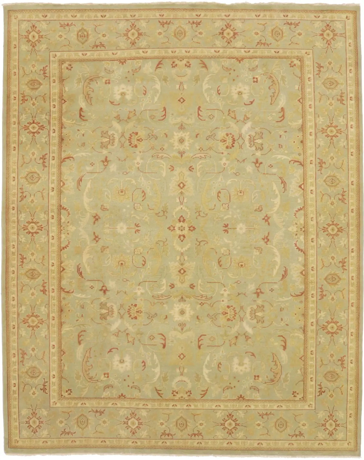 Tan Floral 8X10 Transitional Oriental Rug