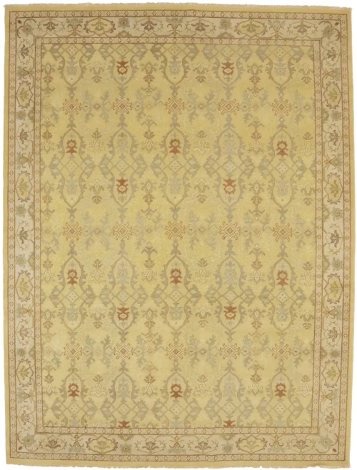 Muted Golden Beige Floral 9X12 Oriental Rug Oriental  Rug