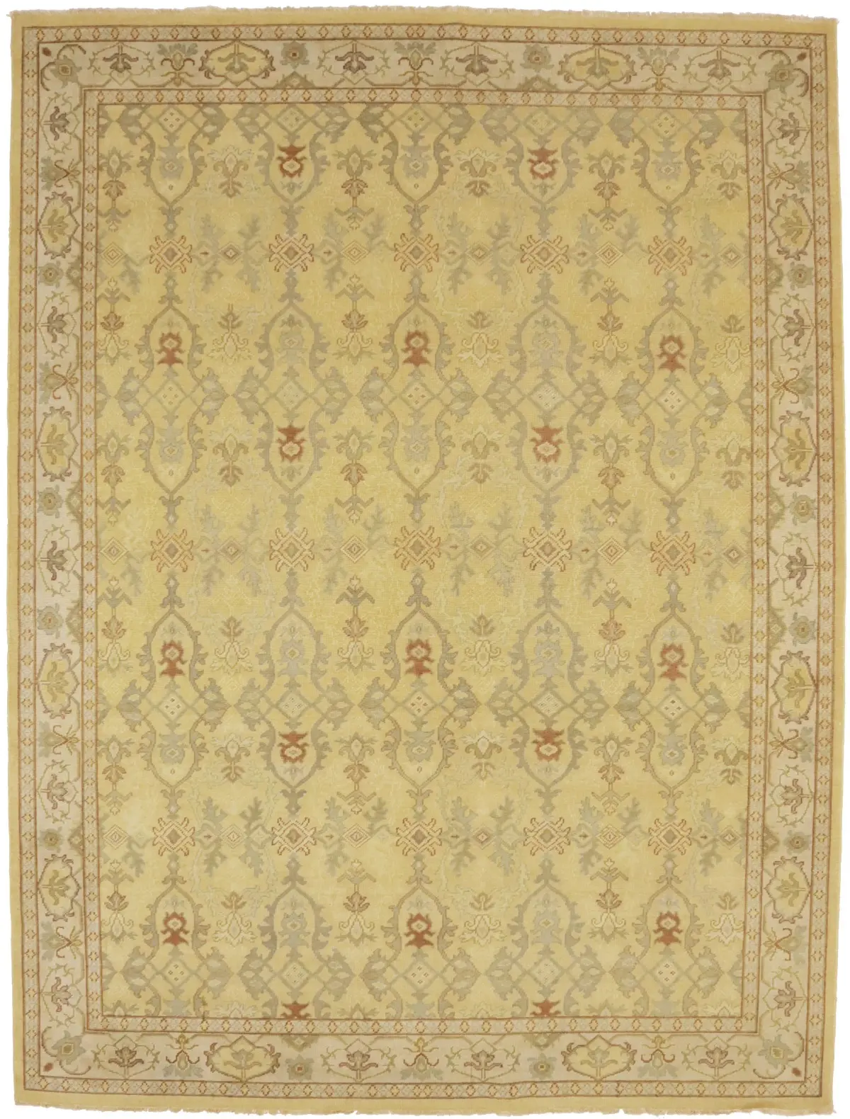 Muted Golden Beige Floral 9X12 Oriental Rug Oriental  Rug