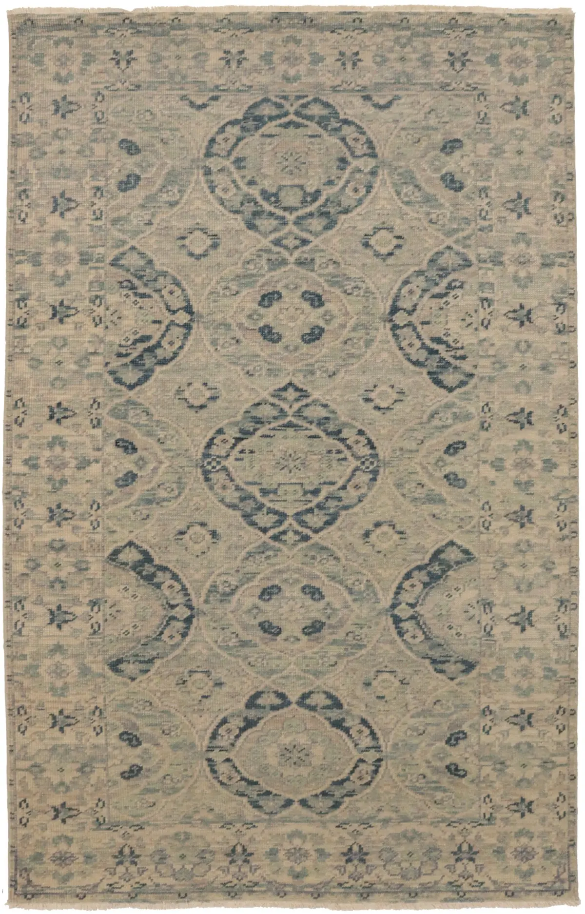 Beige Floral Transitional 5X8 Oriental Rug