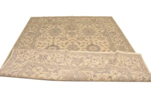 Beige/Cream Floral Oushak Chobi 8X10 Transitional Oriental Rug