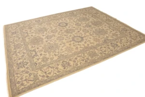 Beige/Cream Floral Oushak Chobi 8X10 Transitional Oriental Rug