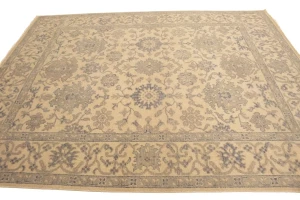 Beige/Cream Floral Oushak Chobi 8X10 Transitional Oriental Rug