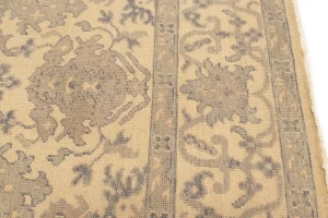 Beige/Cream Floral Oushak Chobi 8X10 Transitional Oriental Rug
