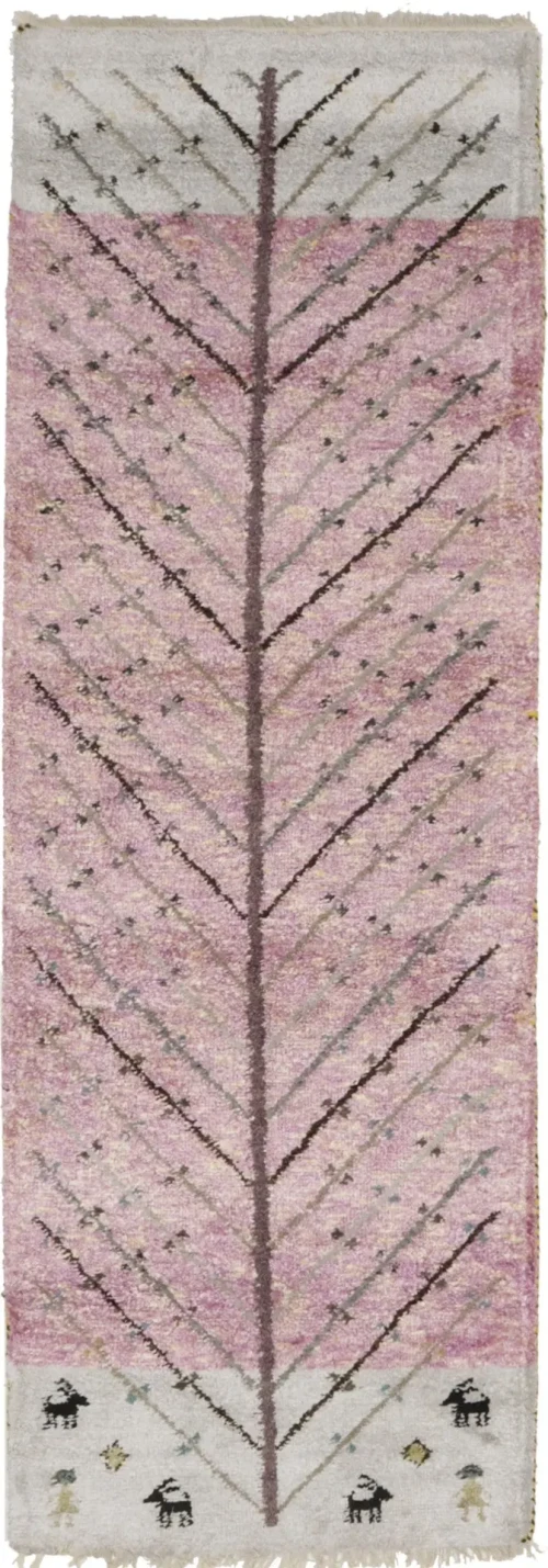 Pink Ivory Tribal 3X8 Indo-Gabbeh Oriental Runner Rug