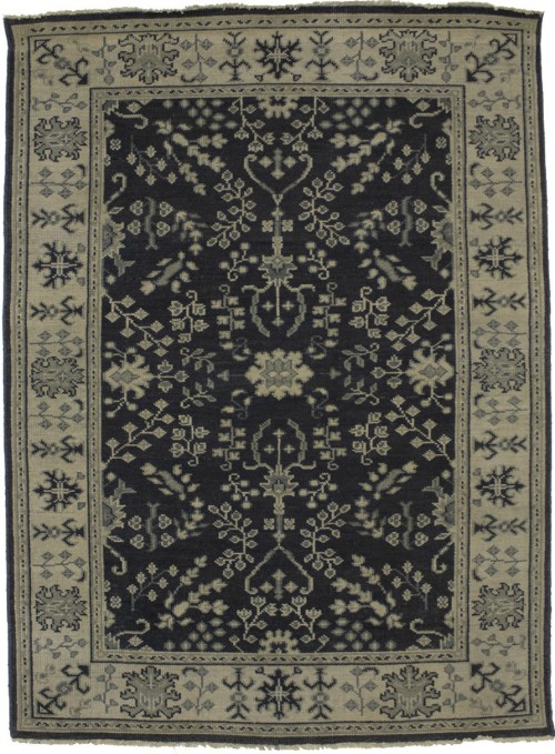 Charcoal Transitional Floral 5X7 Oriental Rug