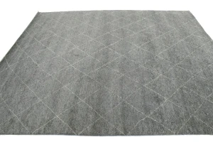 Gray Geometric Modern 8X10 Moroccan Style Oriental Rug