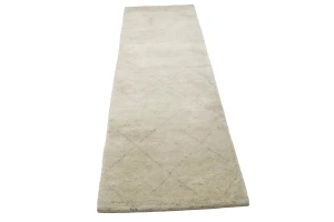Cream/Beige Geometric Modern 3X8 Moroccan Style Oriental Runner Rug
