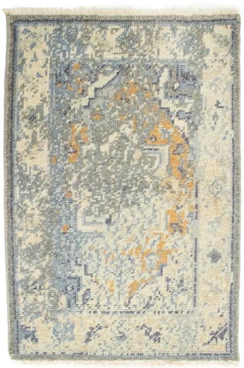 Muted Distressed Heriz 2X3 Transitional Oriental Rug