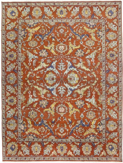 Rust Orange Floral Tribal 9X12 Chobi Serapi Oriental Rug