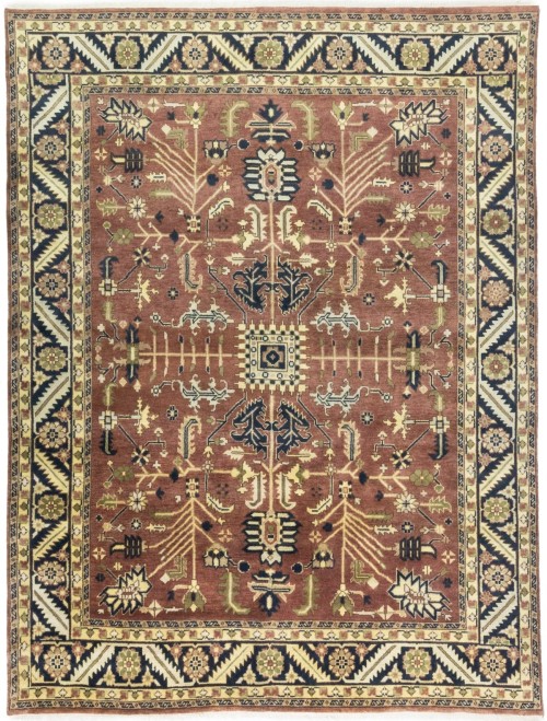 Rusty Brown Floral 9X12 Indo-Mahal Oriental Rug