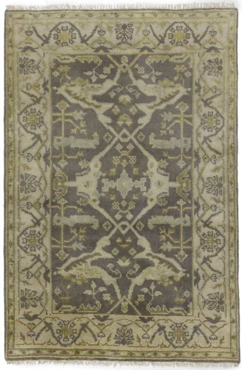 Taupe Floral 4X6 Oushak Oriental Rug