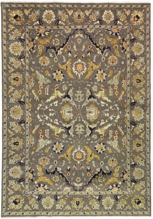 Brown Floral 10X14 Chobi Serapi Oriental Rug