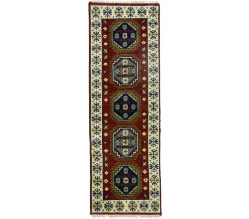 Rusty Red Tribal 2'3X6'6 Kazak Oriental Runner Rug