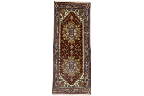 Rusty Red Floral 2'5X6'0 Heriz Serapi Oriental Runner Rug