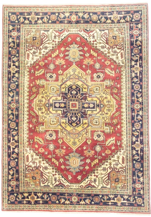 Red Floral 10X14 Heriz Serapi Oriental Rug