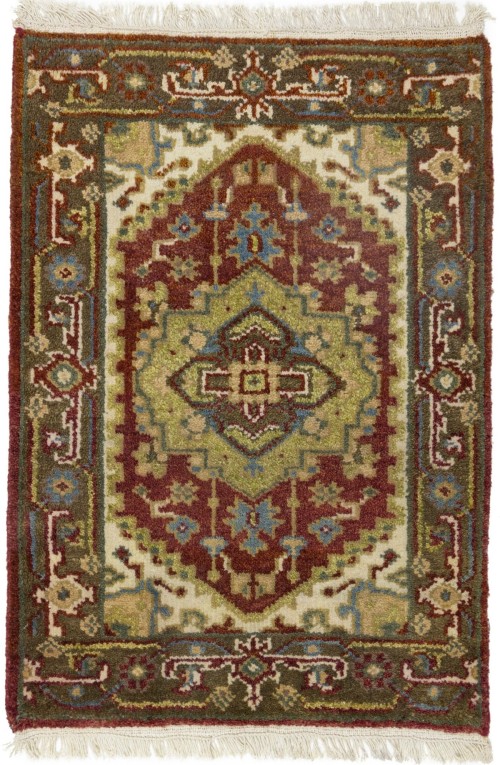 Rusty Red Floral Tribal 2X3 Heriz Serapi Oriental Rug